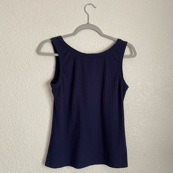 Free People FP Intimately Raw Edge Tank Top L Dark Navy - Picture 4 of 9